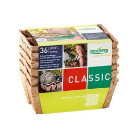 Pack de 36 Pots biodégradables de 5 cm, 6 plaques de 6