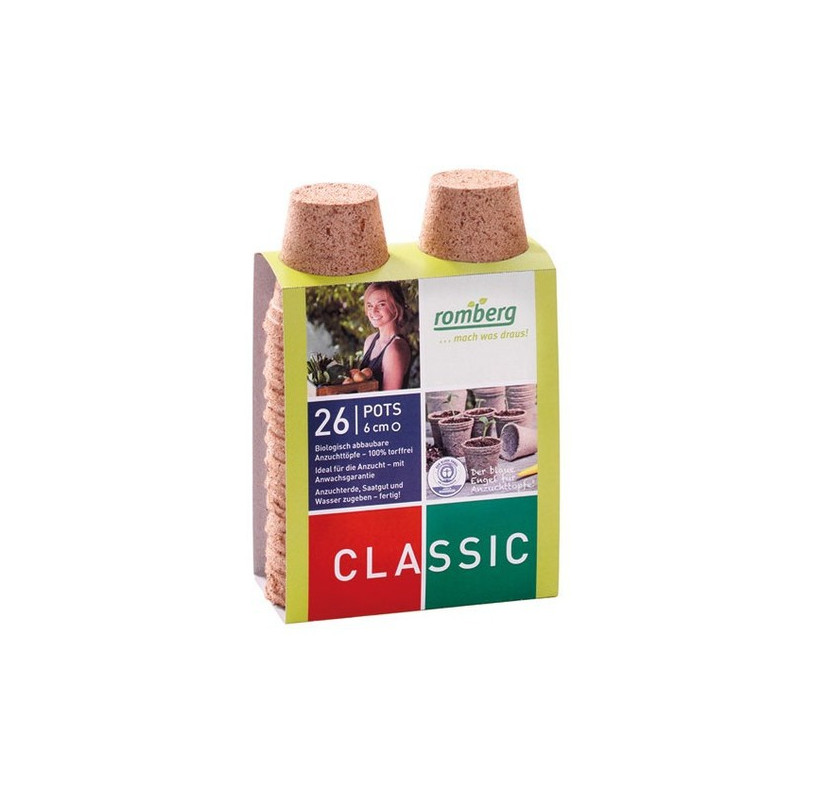 Pack de 26 pots biodégradable diam 6cm Pack de 26 pots biodégradable diam 6cm